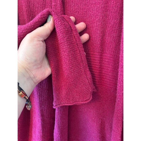 Nic+Zoe Hot Pink Open Front Lightweight Knit Cardigan Sweater Womens Size M - Picture 7 of 9